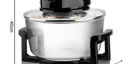 12L 8-in-1 Electric Air Fryer with 360° Panoramic Glass Bowl, 1200W Low-Fat Multi-Purpose Cooker for Roast Chicken, Pizza, and Family Meals.(black) Tyack eCommerce Solutions