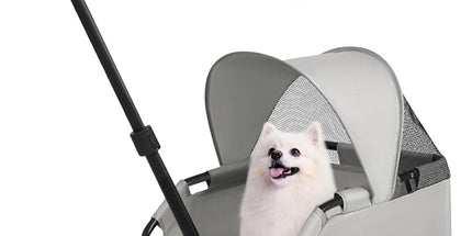 4-Wheel Dog Stroller with Sunshade Cover Collapsible Mesh Canopy Portable Pet Carrier for Outdoor Travel Shopping Walking Suitable for Small Dogs and Cats(Pink) Tyack eCommerce Solutions