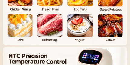 360° Panoramic Air Fryer for Effortless, Visible Healthy Cooking at Home (white) Tyack eCommerce Solutions