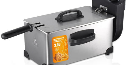 Electric Deep Fryer with Basket, 3.2QT Stainless Steel Countertop
1500W Heating with Adjustable Temperature Control, Viewing Window, Removable Oil Container and Overheat Protection(Silver) Tyack eCommerce Solutions