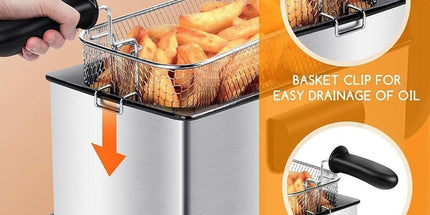 Electric Deep Fryer with Basket, 3.2QT Stainless Steel Countertop
1500W Heating with Adjustable Temperature Control, Viewing Window, Removable Oil Container and Overheat Protection(Silver) Tyack eCommerce Solutions