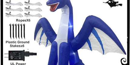 Giant Inflatable Dragon With Leds For Halloween
