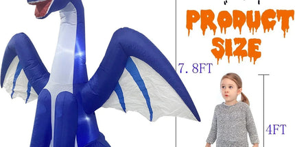 Giant Inflatable Dragon With Leds For Halloween