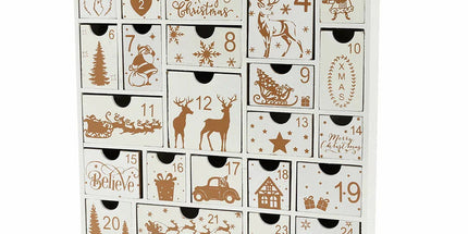Christmas Wooden Advent Calendar With 24 Drawers
