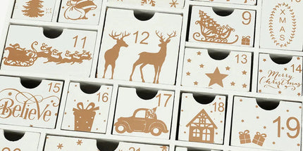 Christmas Wooden Advent Calendar With 24 Drawers