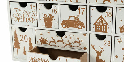 Christmas Wooden Advent Calendar With 24 Drawers
