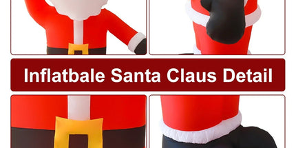 8Ft Tall Inflatable Santa Claus With 9 Led Lights
