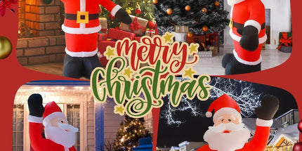 8Ft Tall Inflatable Santa Claus With 9 Led Lights