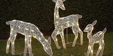 Lighted Christmas Deer Reindeer Family With Led Lights