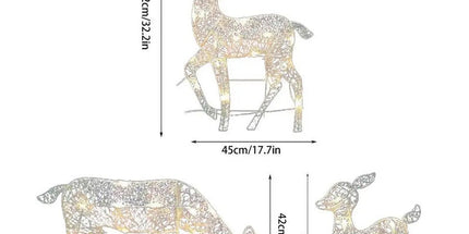 Lighted Christmas Deer Reindeer Family With Led Lights