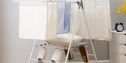 Floor-Standing Folding Wing-Shaped Drying Rack-White