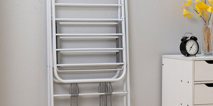 Floor-Standing Folding Wing-Shaped Drying Rack-White