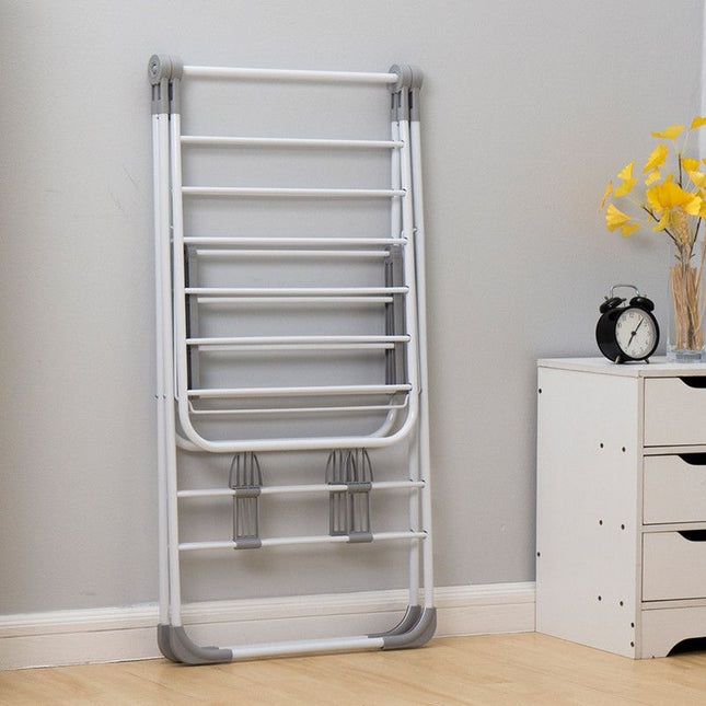 Floor-Standing Folding Wing-Shaped Drying Rack-White