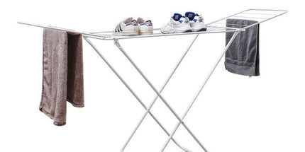 Large Double-Wing Floor-Standing Folding Clothes Drying Rack-White