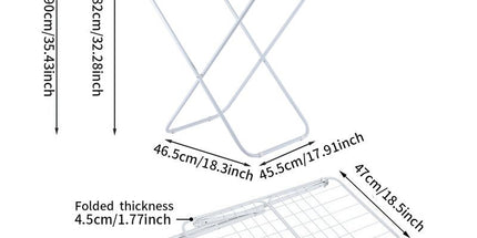 Large Double-Wing Floor-Standing Folding Clothes Drying Rack-White