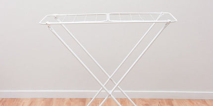 Large Double-Wing Floor-Standing Folding Clothes Drying Rack-White
