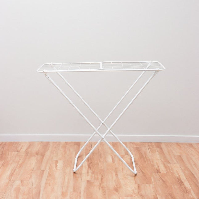 Large Double-Wing Floor-Standing Folding Clothes Drying Rack-White