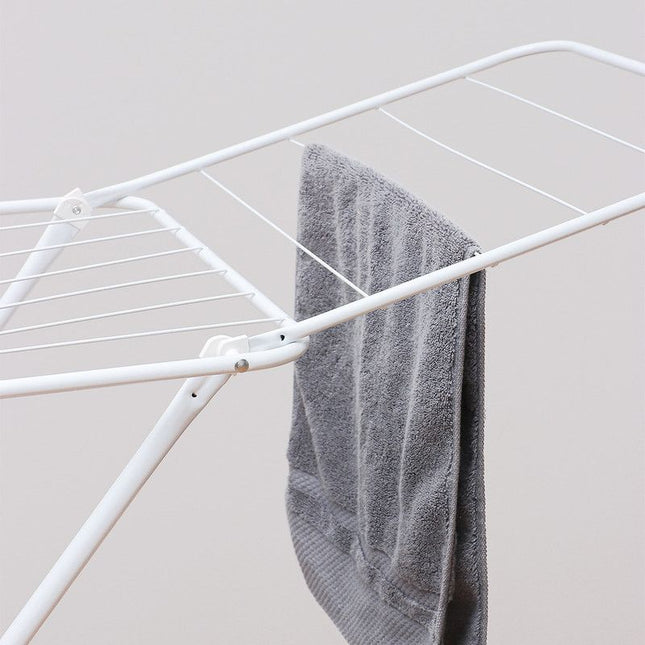 Large Double-Wing Floor-Standing Folding Clothes Drying Rack-White