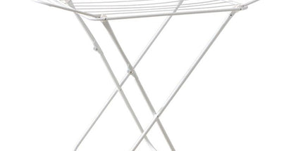 Mini Double-Wing Floor-Standing Folding Clothes Drying Rack-White