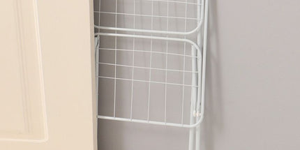 Mini Double-Wing Floor-Standing Folding Clothes Drying Rack-White