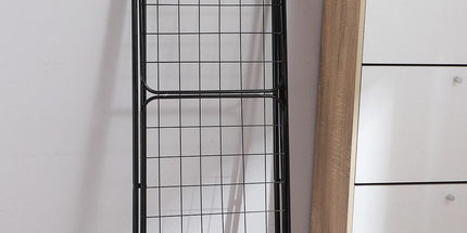 Large Double-Wing Floor-Standing Folding Clothes Drying Rack-Black
