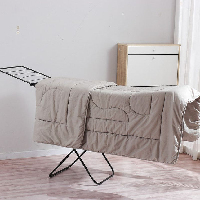 Large Double-Wing Floor-Standing Folding Clothes Drying Rack-Black
