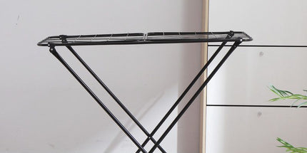 Large Double-Wing Floor-Standing Folding Clothes Drying Rack-Black