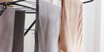 Large Double-Wing Floor-Standing Folding Clothes Drying Rack-Black