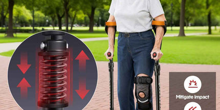Pair of Adjustable Forearm Crutches for Adults, Lightweight Portable Walking Crutches with Spring Cushioning Design, Black