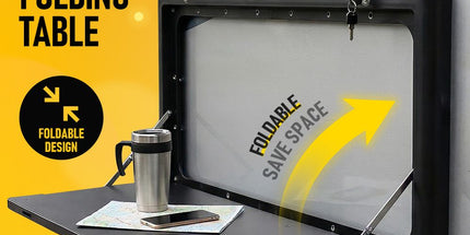 Folding Caravan Table – Lockable Space-Saving Portable Table for Camper, Motorhome & RV, 25kg Capacity, Black Tyack eCommerce Solutions