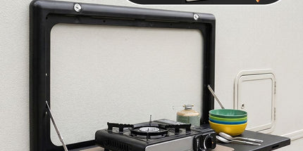 Folding Caravan Table – Lockable Space-Saving Portable Table for Camper, Motorhome & RV, 25kg Capacity, Black Tyack eCommerce Solutions