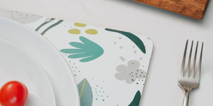 8 Pcs Clevinger  MDF Placemats and Coasters Monstera