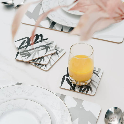 8pc Clevinger MDF Placemats & Coasters Bamboo