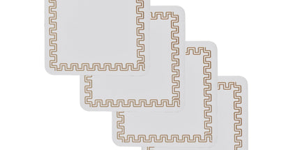 4 Pcs Clevinger MDF Coasters Gold Border