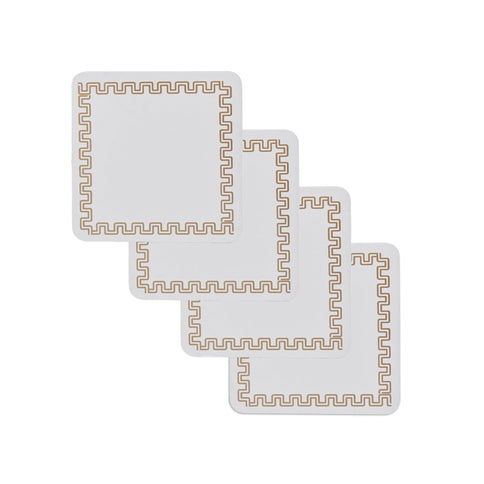 4pc Clevinger MDF Coasters Gold Border