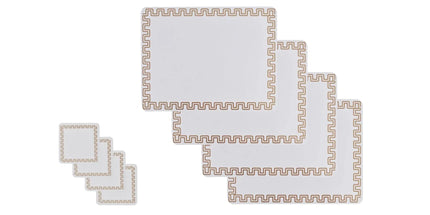 8 Pcs Clevinger  MDF Placemats and Coasters Gold Border