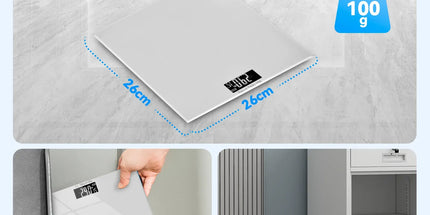 Clevinger Silver Digital Glass Bathroom Scale – 180kg Max Capacity