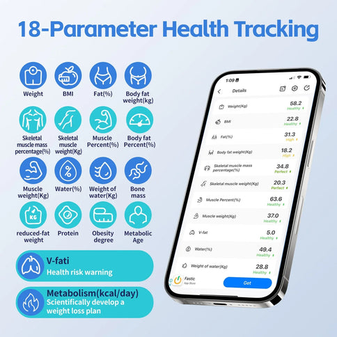 Clevinger Bluetooth Smart Digital Glass Bathroom Scale