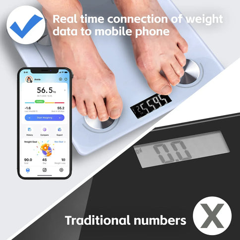 Clevinger Bluetooth Smart Digital Glass Bathroom Scale