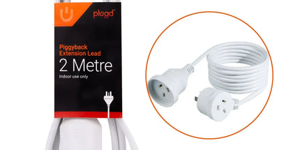 2 Meters Piggyback Extension Power Outlets Lead