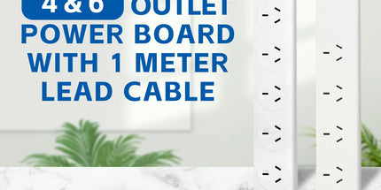 4 Outlet Power Board with 1 Meter Lead Cable