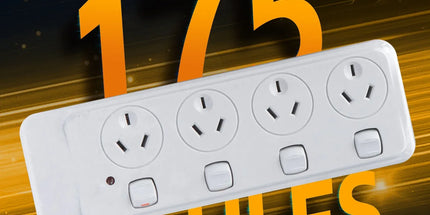 4 Outlet Power Board With Surge Protection with Individual Switches 1M Lead Cable