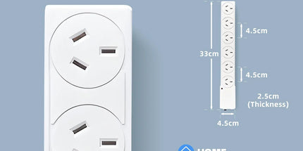 6 Outlet Power Board With Surge Protection 1M Lead Cable