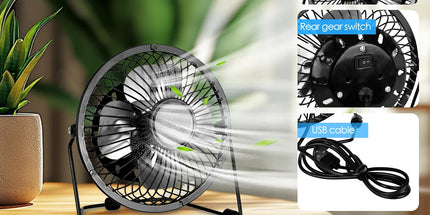 360° Tilt Adjustable USB Portable Mini Desk Fan