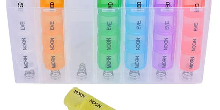 Flightmode 7 Day Travel Pill Box Medicine Organiser with Individual Daily Compartment
