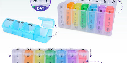 Flightmode 7 Day Travel Pill Box Medicine Organiser with Individual Daily Compartment