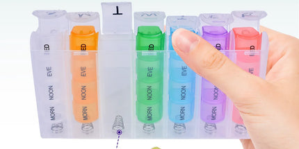 Flightmode 7 Day Travel Pill Box Medicine Organiser with Individual Daily Compartment
