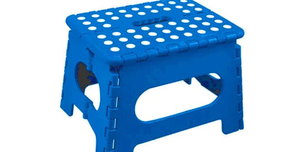 Plastic Folding Stool Portable Chair Outdoor Camping Blue