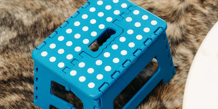 Plastic Folding Stool Portable Chair Outdoor Camping Blue