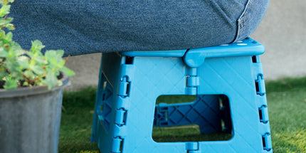 Plastic Folding Stool Portable Chair Outdoor Camping Blue